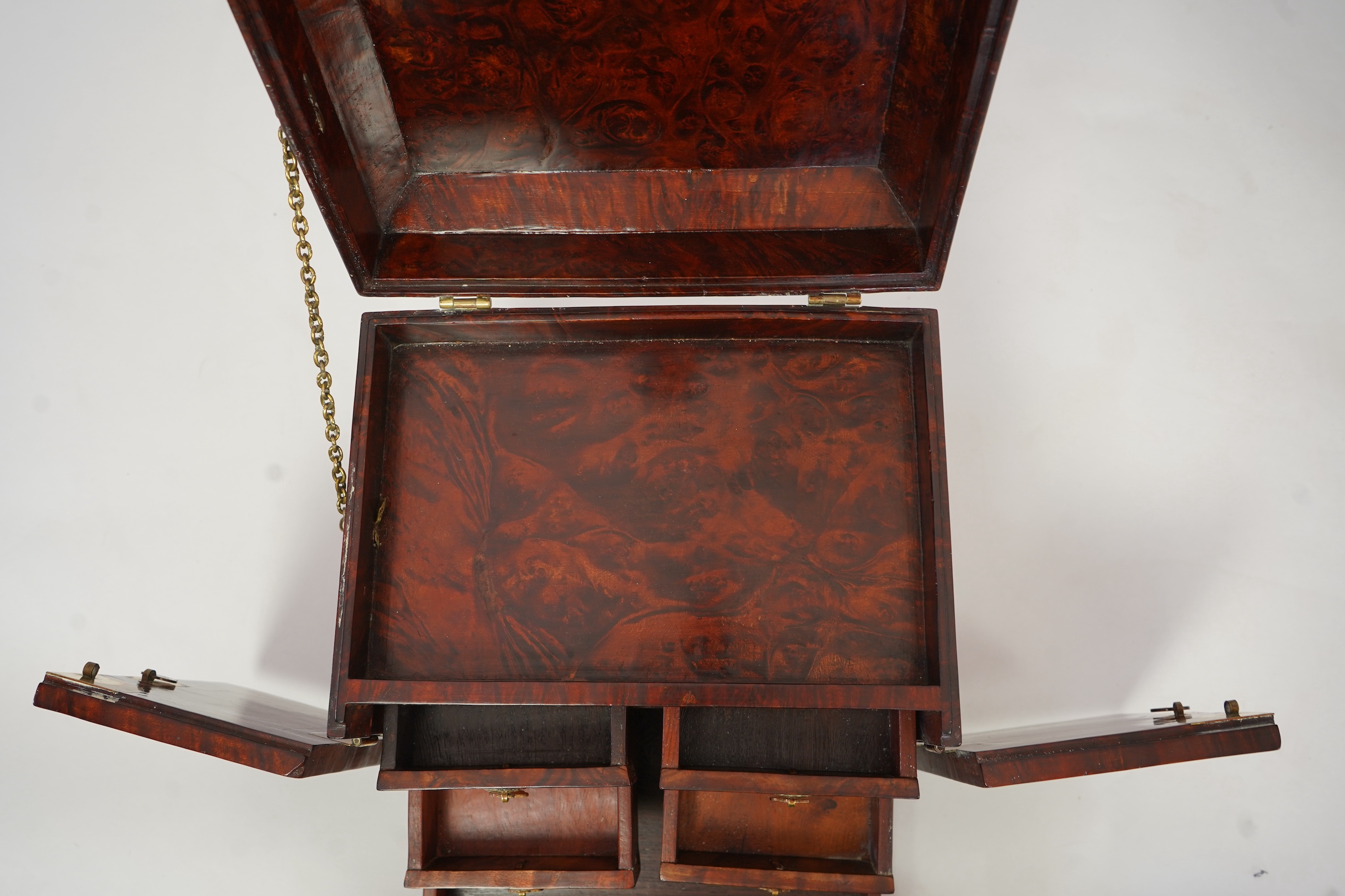 A Chinese burrwood scholar's cabinet, 19th century